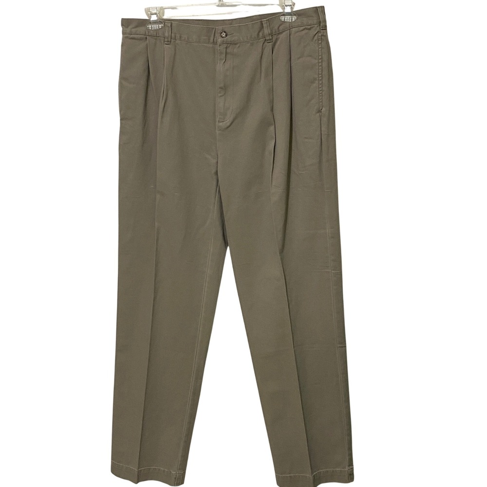 Jos A Bank VIP Weekender Pleated Chino Pants 38x34 Beige Cotton Preppy Khakis